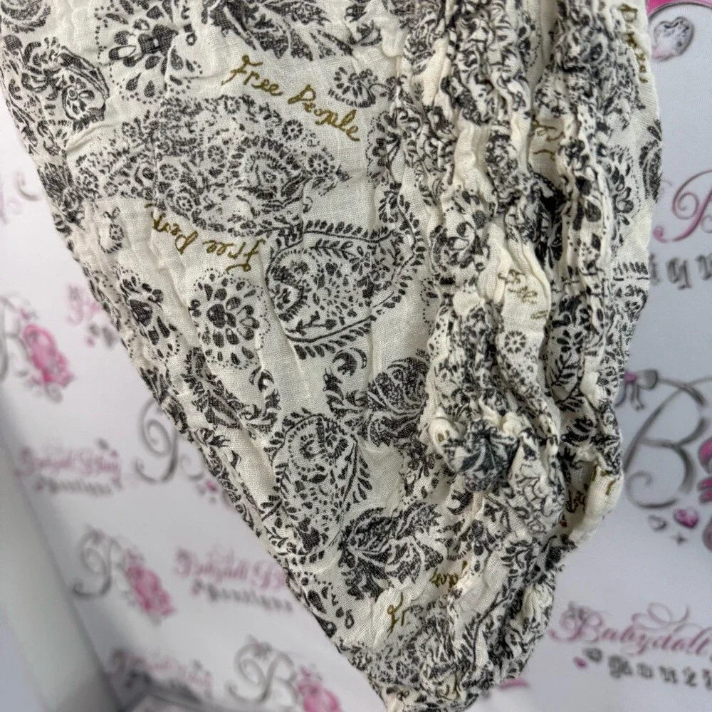 Free People bag long strap tote gold paisley cream Black and White Paisley Top